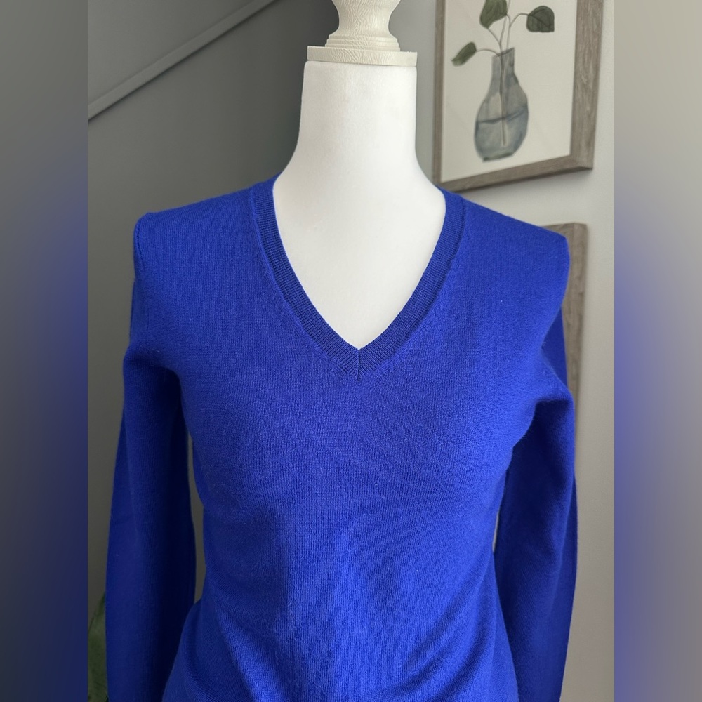 Lord & Taylor Royal Blue V-Neck Sweater - Picture 2 of 5